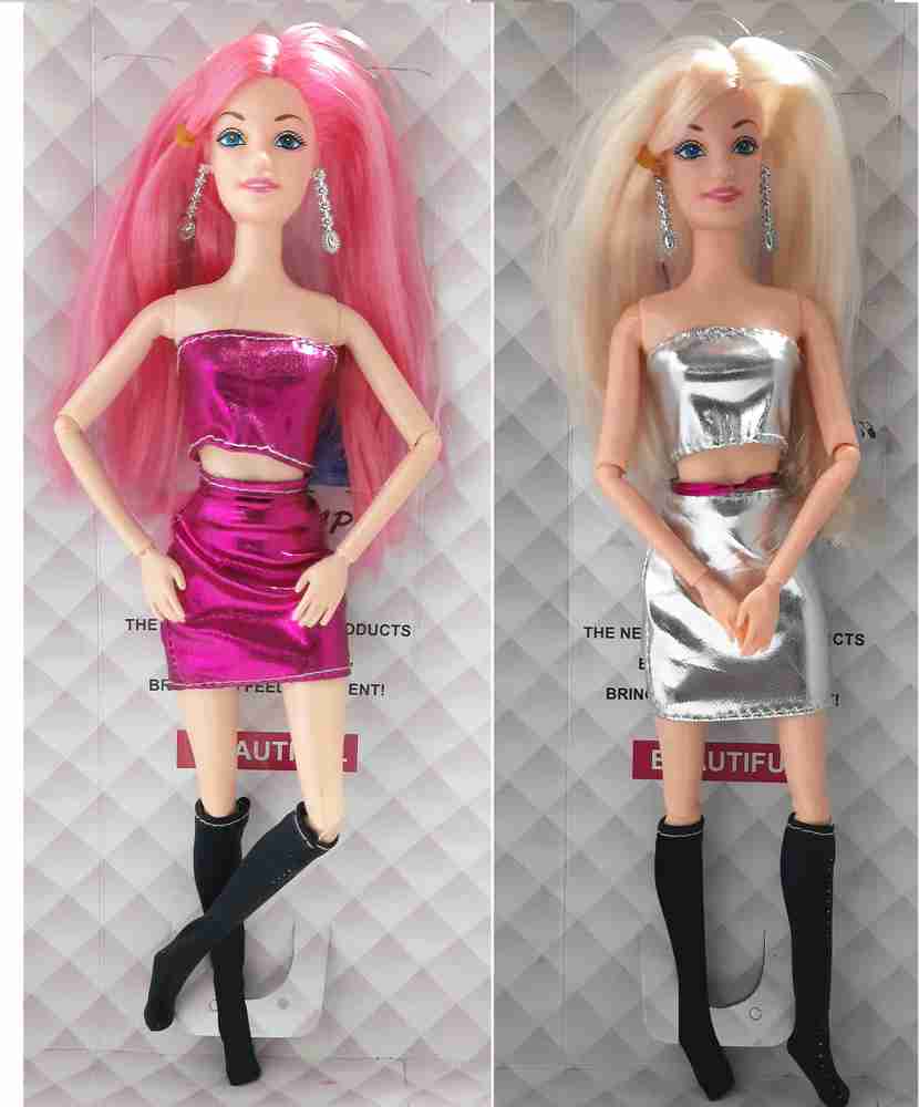 Toyco Pack of 2 Movable Joints Fashion Doll Toy Set For Kids
