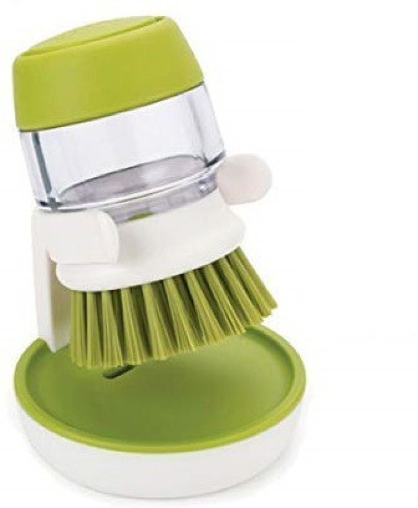 Soap Dispensing Dish Brush Soap Dispensing Palm Brush Dishwashing Removable Scrub  Brushes Dish Scrubber with Holder