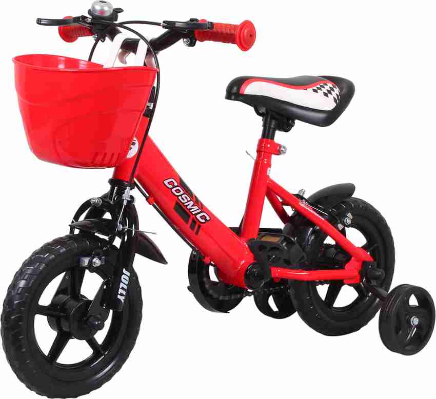 COSMIC 1 2 years Jolly 10 inch with Basket and Support trainer Wheels Red Black 10 T Road Cycle Price in India Buy COSMIC 1 2 years Jolly 10 inch with Basket and Support trainer Wheels Red Black 10 T ...