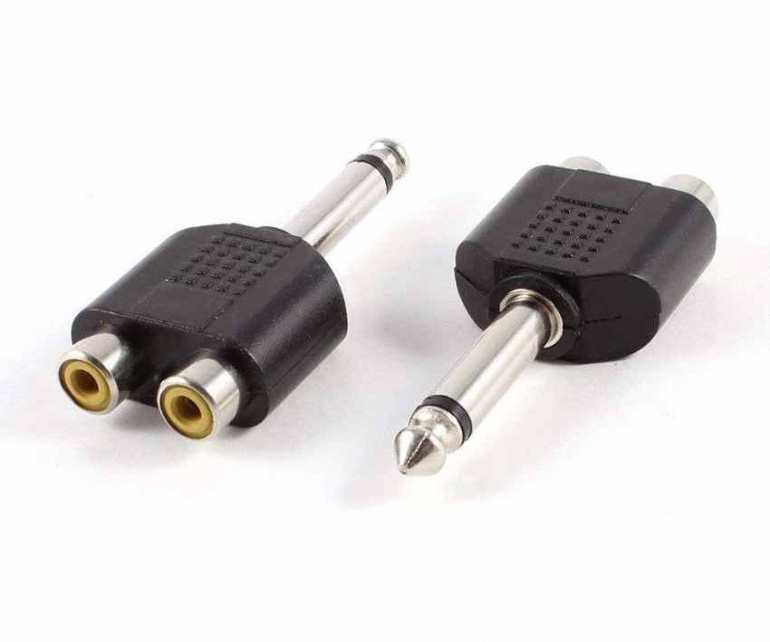 RCA Cabel Extension 6.35mm 1/4 Inch Mono Jack Plug to Phono RCA