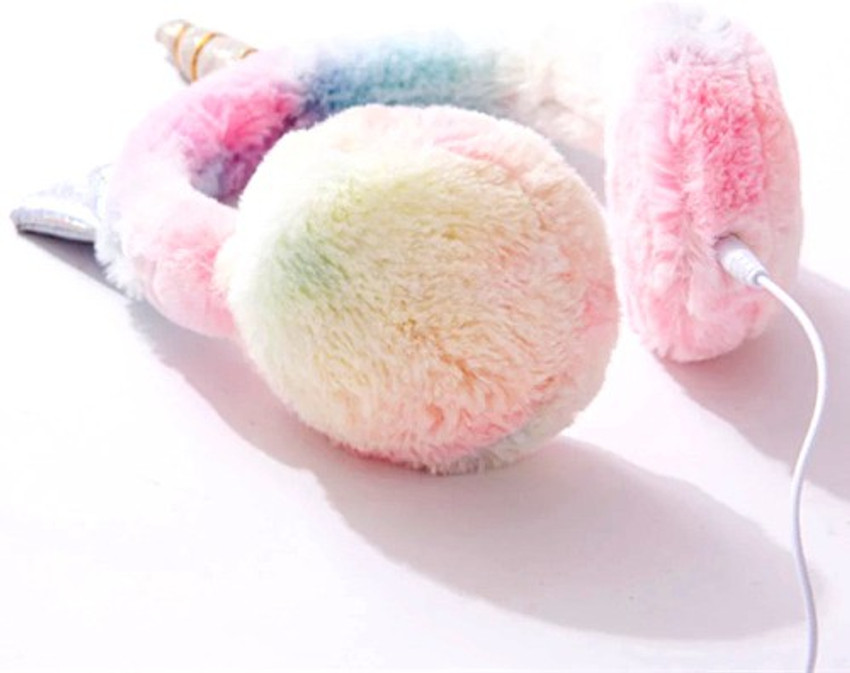 Pink fluffy headphones shop