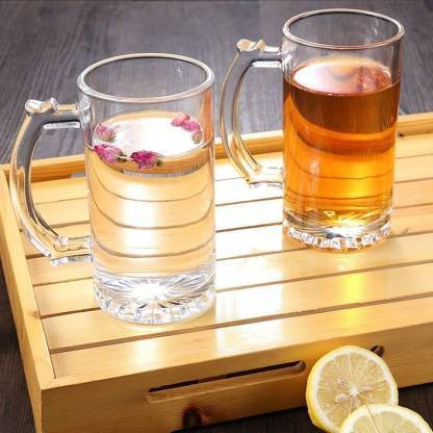 baluda Stylish Transparent Beer Glass with Premium Handle Glass