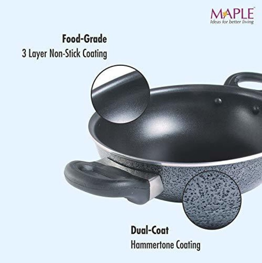 Prestige Cast Iron Appam Pan 26 CM, Duel Handle Appam Pan with Glass Lid  with