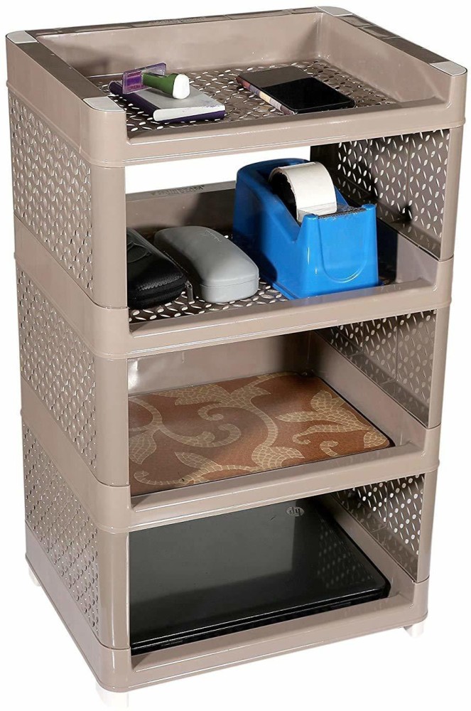 4-Layer Square Kitchen Shelf Multifunctional Storage Rack