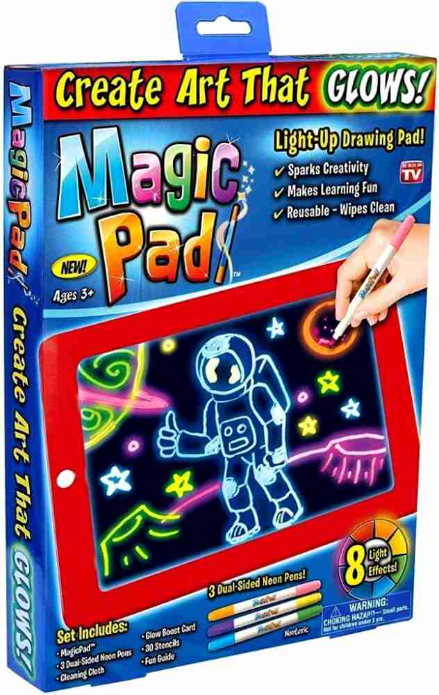 komto Kids Magic Pad Light Up Glow Drawing Board LED Draw Sketch