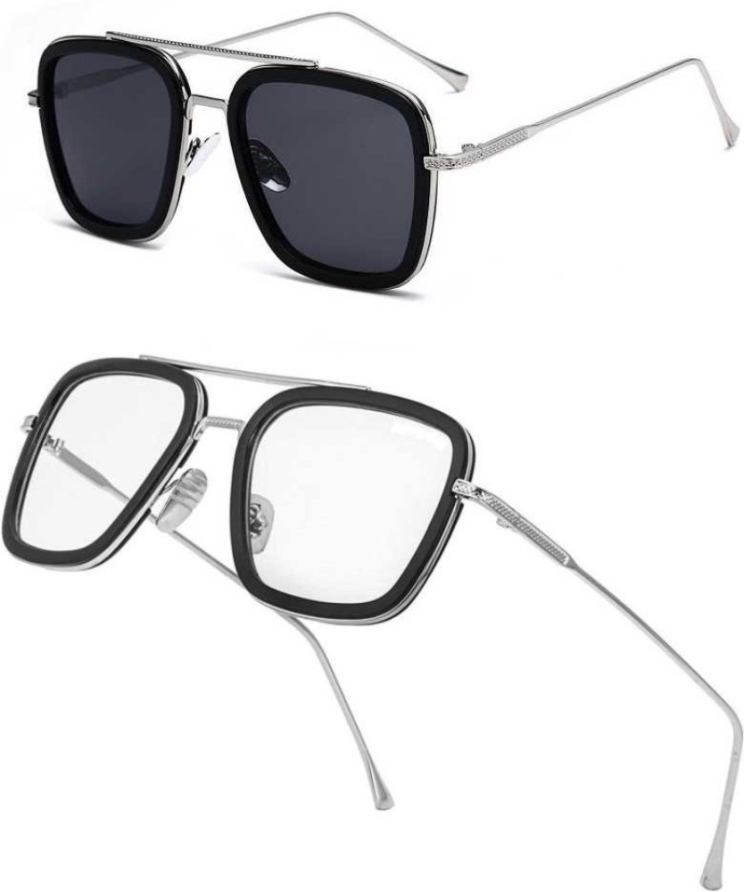 Buy Optimity Retro Square Sunglasses Black For Men & Women Online @ Best  Prices in India | Flipkart.com