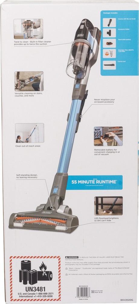  BLACK+DECKER Powerseries Extreme Cordless Stick Vacuum  Cleaner, Blue (BSV2020G)
