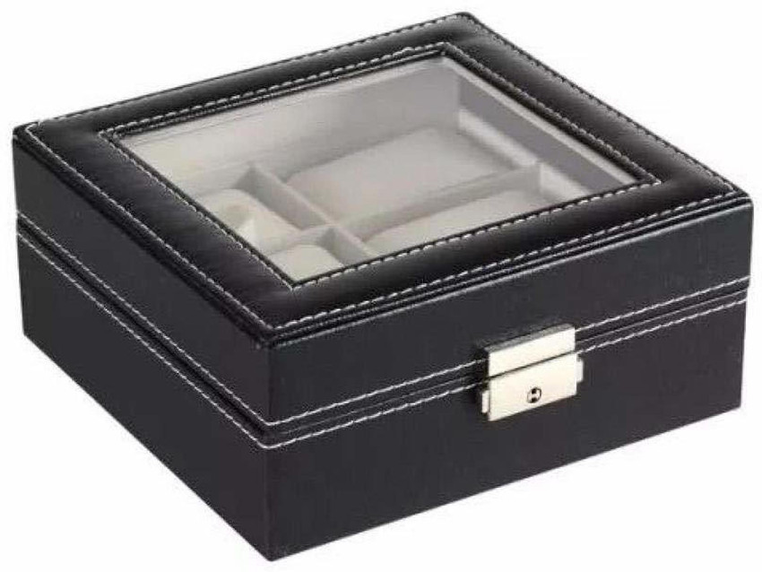 Now Zen Square shape Faux Leather Watch Storage Box Organizer