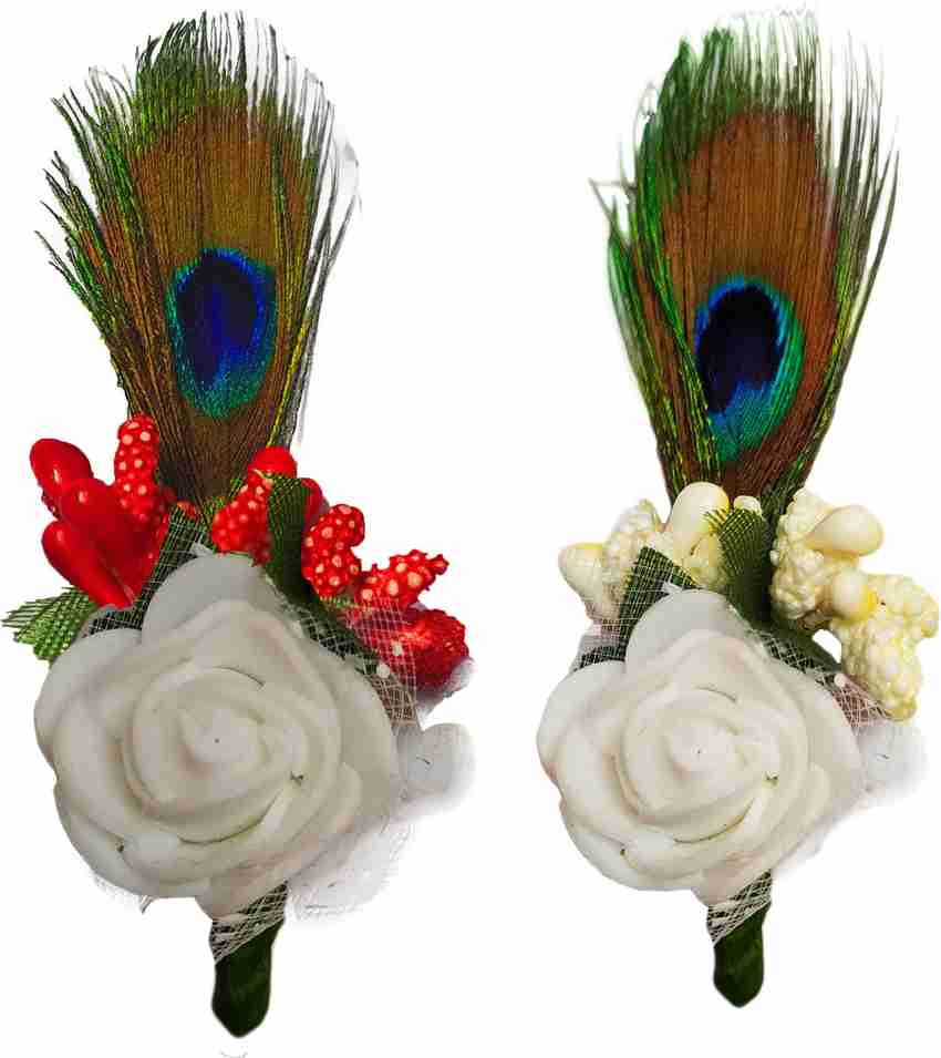 Siddhi art jewellery Men s Handcrafted Peacock Feather with