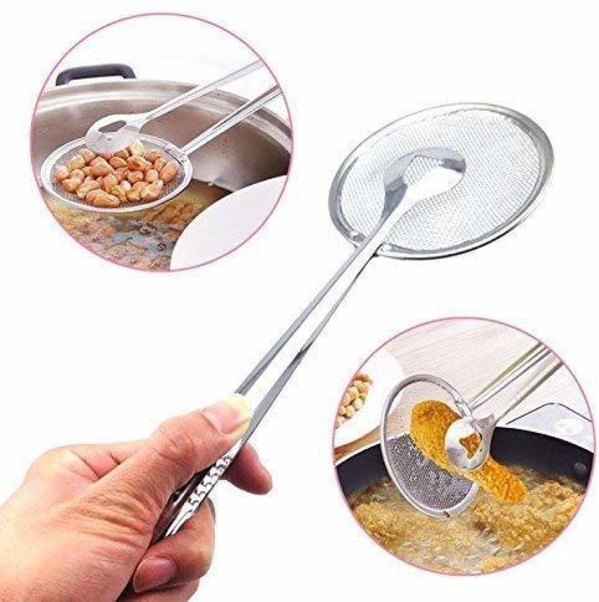 Hiware Solid Stainless Steel Spider Strainer Skimmer Ladle for Cooking and  Frying, Kitchen Utensils Wire Strainer Pasta Strainer Spoon, 5.4 Inch