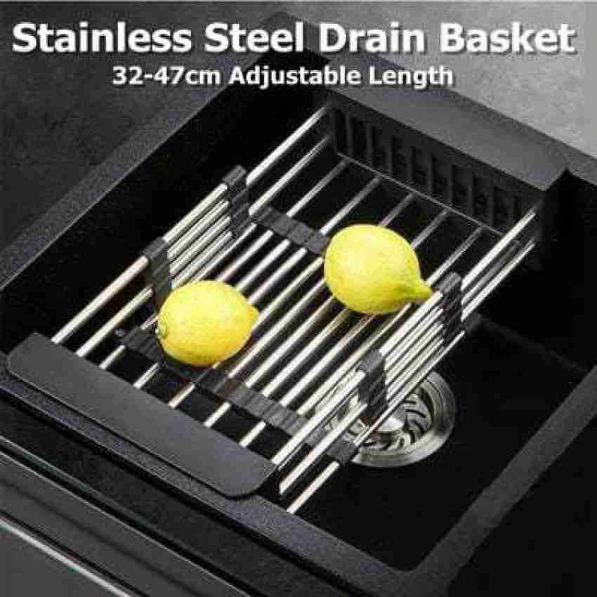 Kitchen Retractable Sink Drain Basket, Multifunctional Fruit And Vegetable  Washing Basket, Draining Dish Rack, Plastic Storage Rack