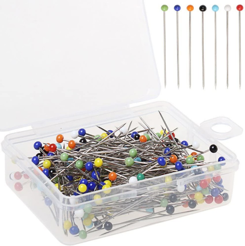 500 Pcs Multicolor Straight Pins Quilting Pearl Head Pins for