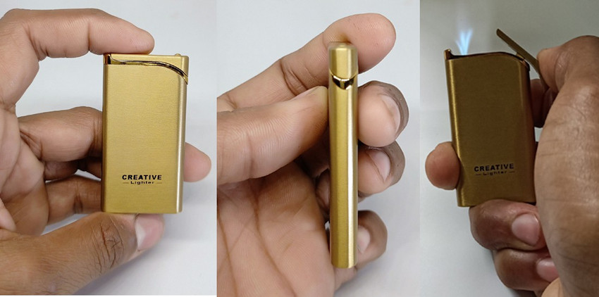 Ala Flame Premium Refillable Slim and Sleek Classy Elegant Gold