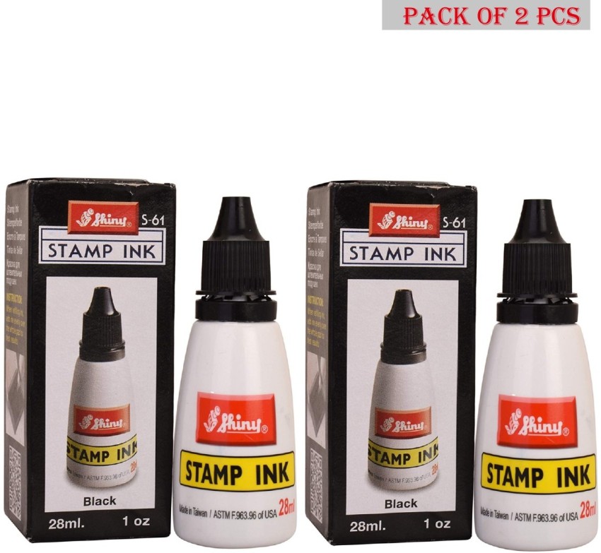 Shiny SI-61 Premium Permanent Stamp Ink Black Color 15ml fast dry permanent  stamp ink for plastic, glass , wood etc