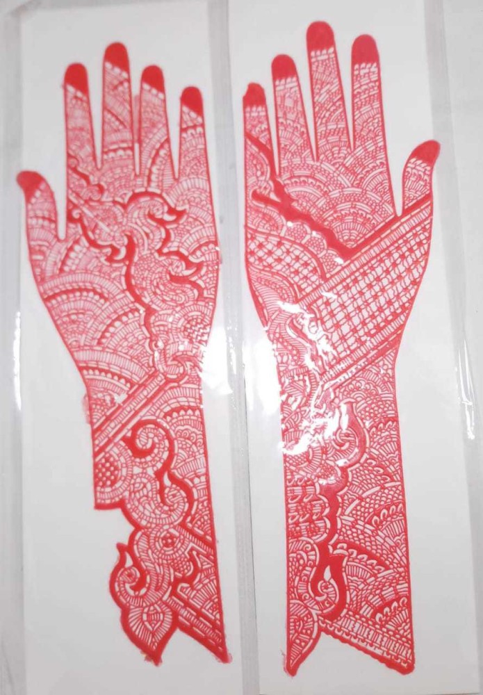 Water Proof For Hands Mehndi Stencil Red Henna Tattoo Stickers China Henna  Tattoo Sticker And Tattoo Sticker Price | lupon.gov.ph