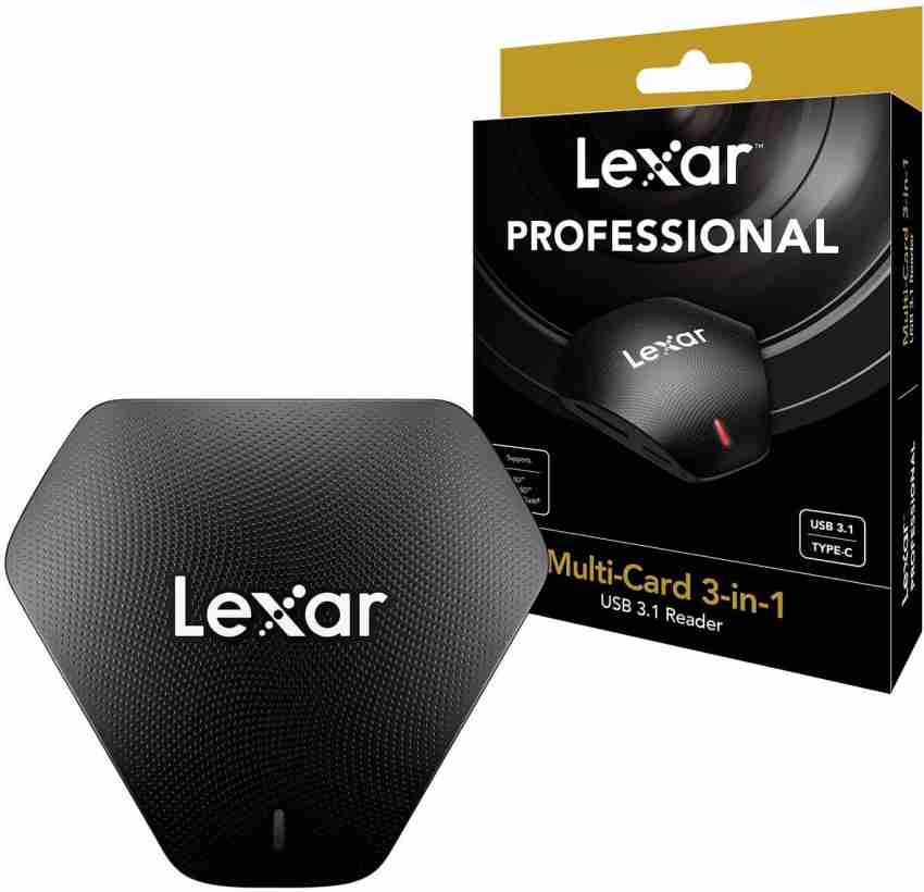 LEXAR Professional Multi-Card 3-in-1 USB 3.1 Reader lettore di schede USB  3.2 Gen 1 (3.1 Gen 1) Type-C Nero, D'Aponte