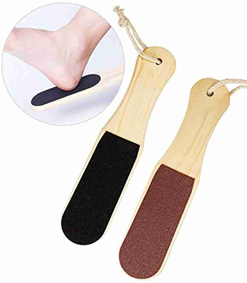 Pedicure tools for feet double sided wooden foot scrubber to remove dead  skin, callus, cracked heels