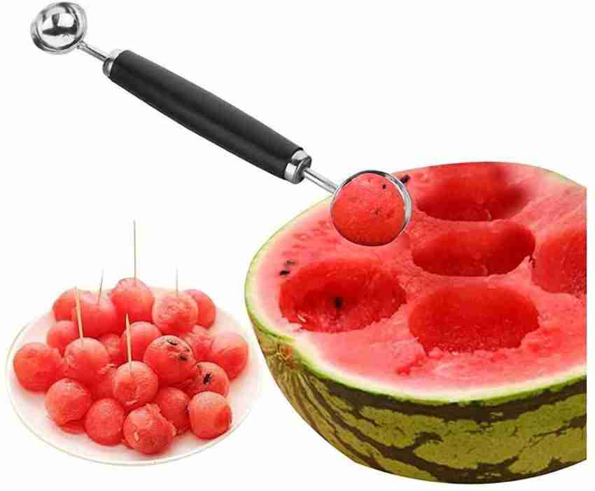 Stainless Steel Double-End Scoop Spoon, Fruit/Ice Cream Double Scoop, Fruit  Baller, Watermelon/Melon Baller, Pack of 1 Color - Random 