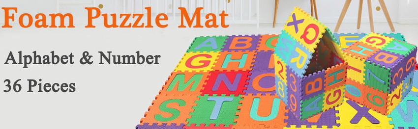 F FERONS ABC Numbers Mini Foam Puzzles Mat for kids Learning