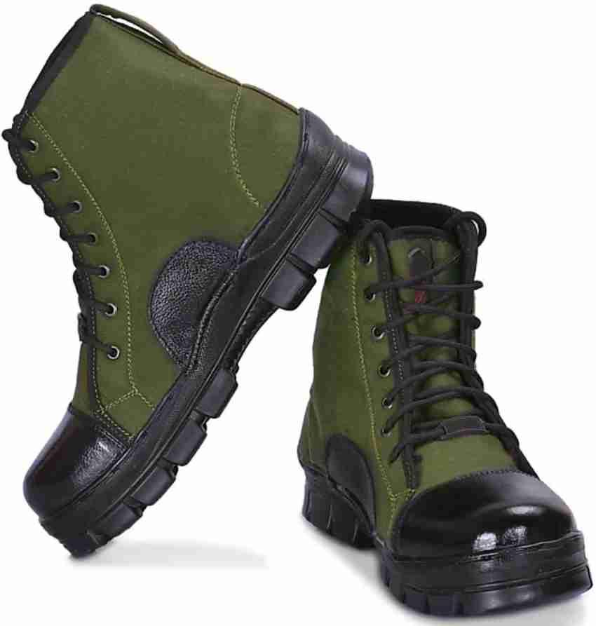 Green cheap army boots