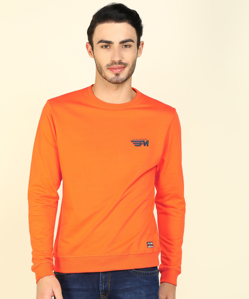 Flying machine full discount sleeve solid men's sweatshirt