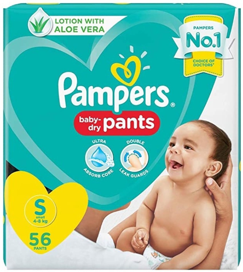 Pampers All round Protection Pants Small size baby diapers S 56 Count  Anti Rash diapers Lotion with Aloe Vera  S  Buy 56 Pampers Pant Diapers   Flipkartcom