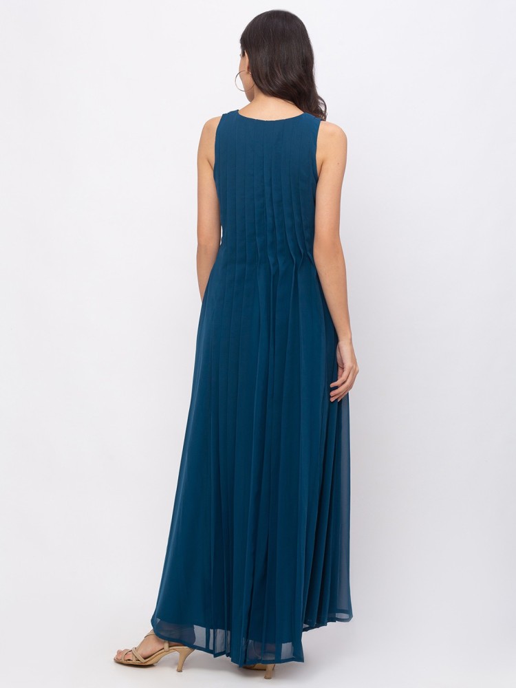 ITI Women Maxi Blue Dress Buy ITI Women Maxi Blue Dress Online at Best Prices in India Flipkart