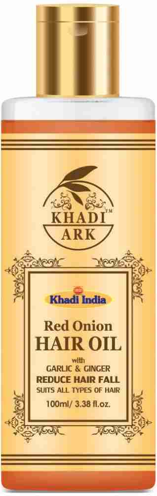 Khadi Ark Red Onion Oil with Garlic & Ginger Reduce Hair Fall & Hair Growth  Hair Oil (100 ml) Hair Oil - Price in India, Buy Khadi Ark Red Onion Oil  with