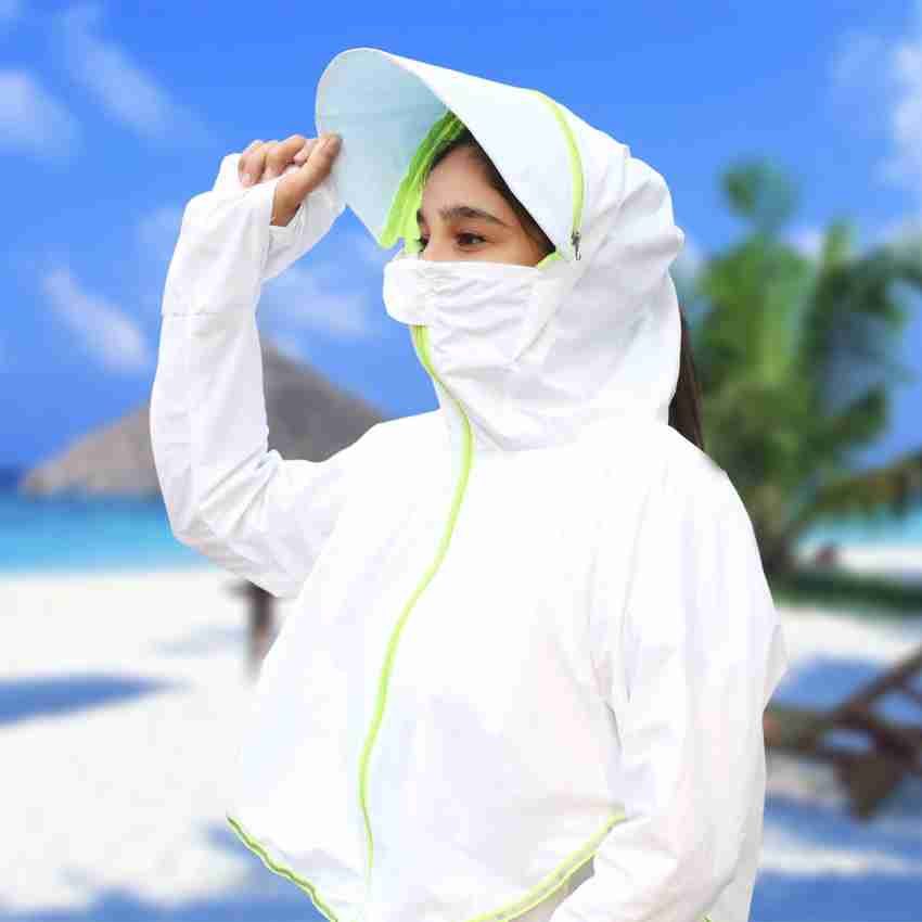 Women UV Sun Protection Clothing Outdoor Hooded Mask Riding Breathable  Jacket