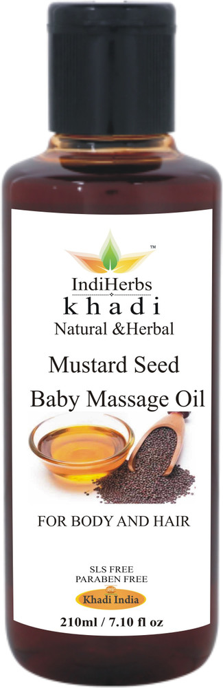 KHADI Mustard oil for Baby Massage Hair Skin 210 ml Cold