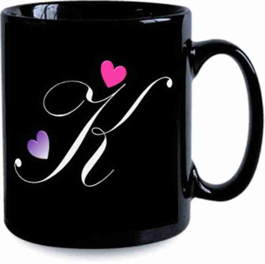 Cute Alphabet K Printed Coffee Mug Microwave Safe Coffee Mug for Gift