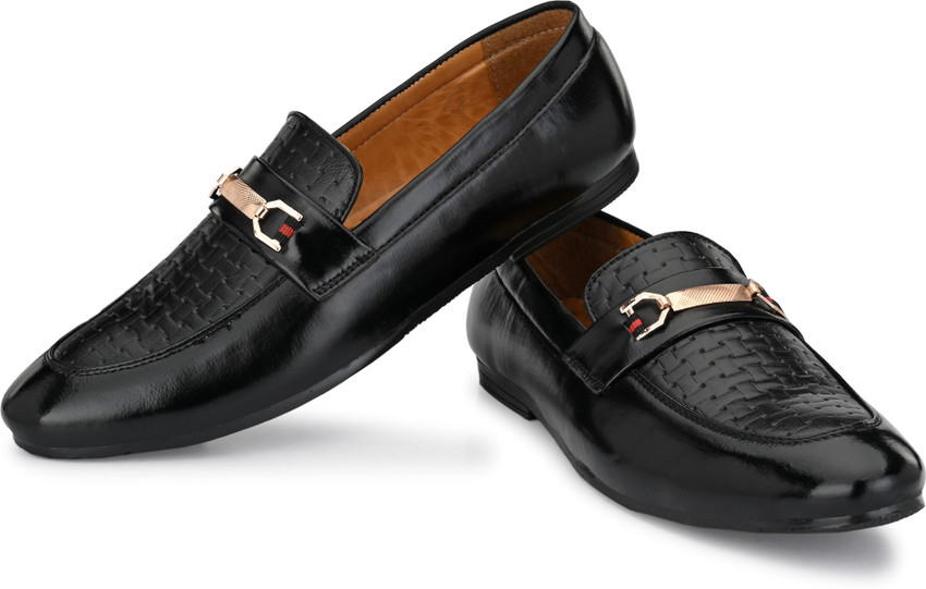 TOP CHOICE Loafers shoes for men black pointed Loafers For Men