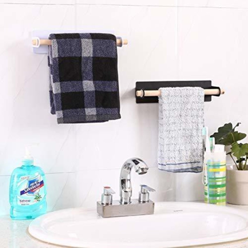 MFORALL Self-Adhesive Metal and Wooden Bathroom Towel Bar Wall Hanging Towel  Rack 10 inch 1 Bar Towel Rod Price in India - Buy MFORALL Self-Adhesive  Metal and Wooden Bathroom Towel Bar Wall