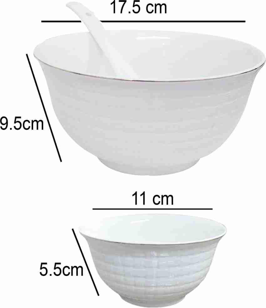 Buy Lemon Tree Ceramic Bone China Soup Set Bowls with Spoon 350 ml, Set of  6 Online at Low Prices in India 
