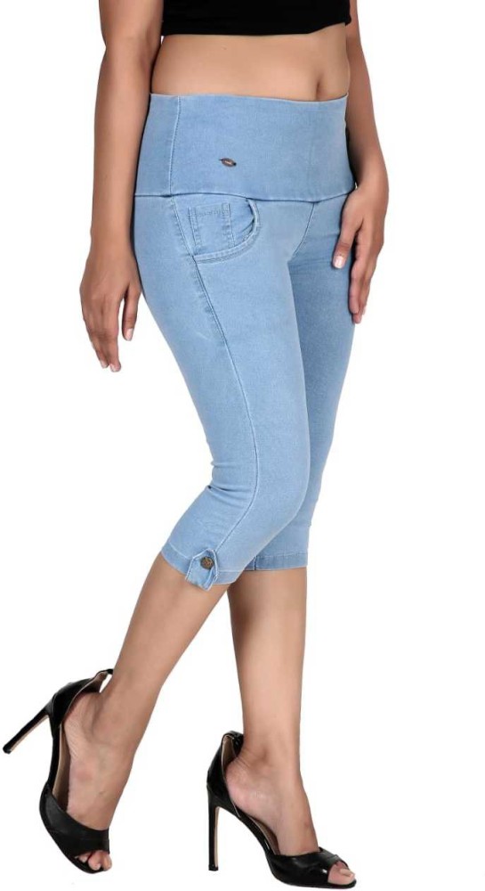 Fitwings Women's Denim Lycra Regular Fit High Waist Knee Length Capri Women  Denim Capri - Buy Fitwings Women's Denim Lycra Regular Fit High Waist Knee  Length Capri Women Denim Capri Online at