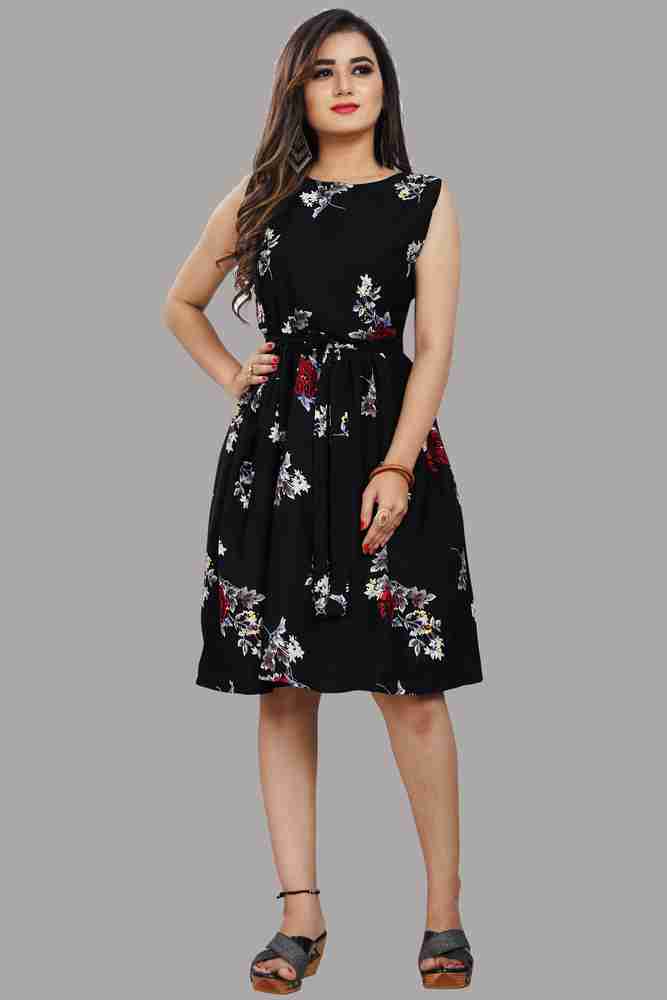 Black and red one piece dress discount