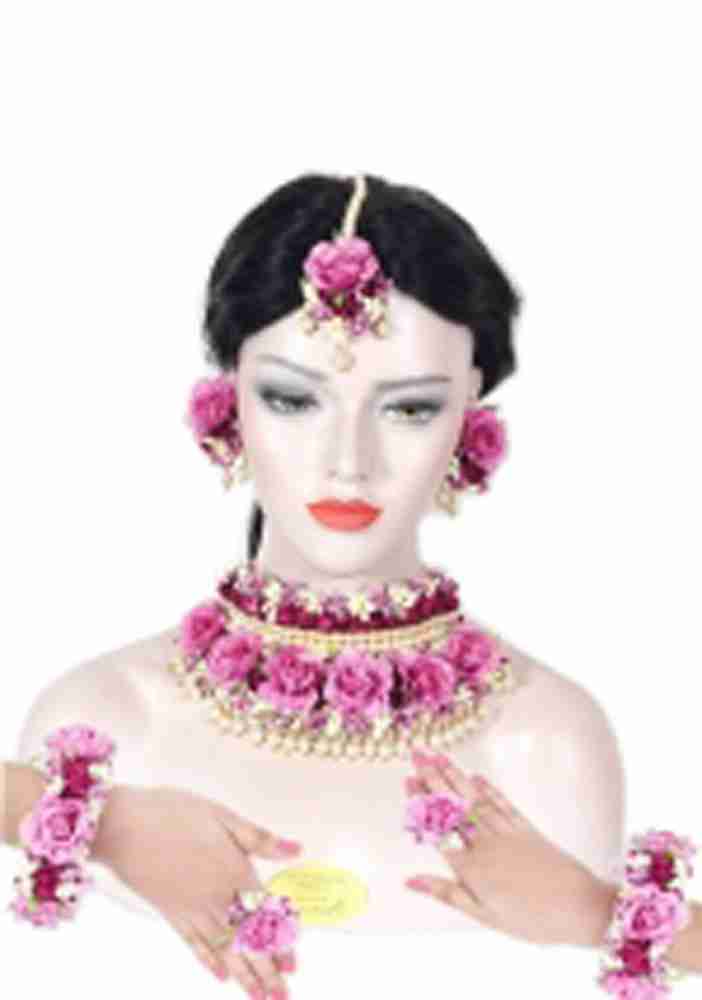 Ritzkart Artificial Flower Jewellery Set for Bride full Handmade