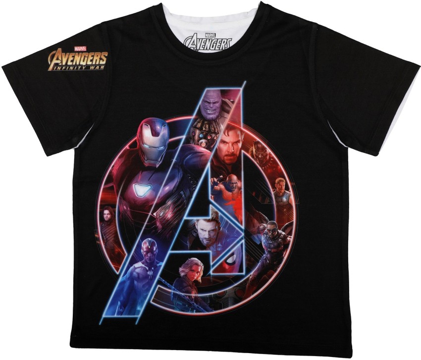 Flipkart Marvel Avengers Boys Graphic Print Polycotton Regular T Shirt Round Neck