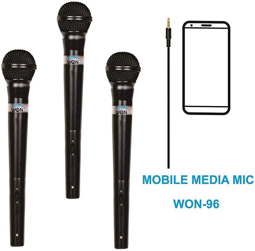 WON Interview Reporter Microphone for Smartphone 3.5mm Plug Condenser Mobile Mic Model Pack of 3 Microphone