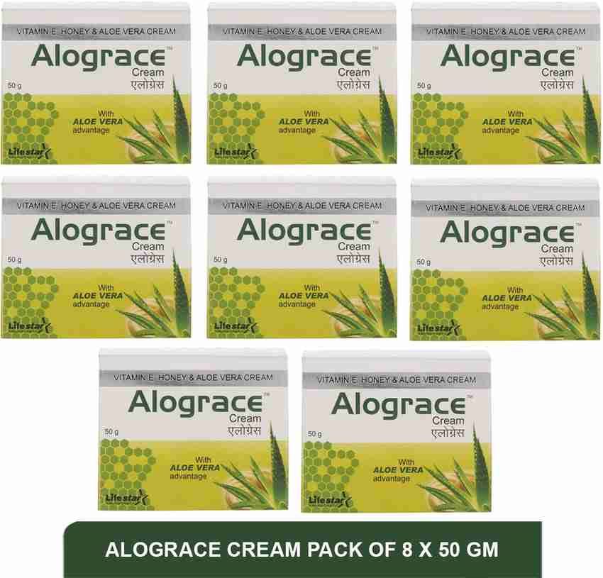 alograce Cream Aloe Vera Cream For Dry Skin Pack of 8 50g