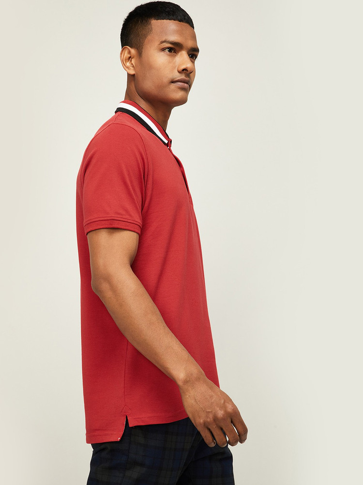 BOSSINI Colorblock Men Polo Neck Red T Shirt Buy BOSSINI