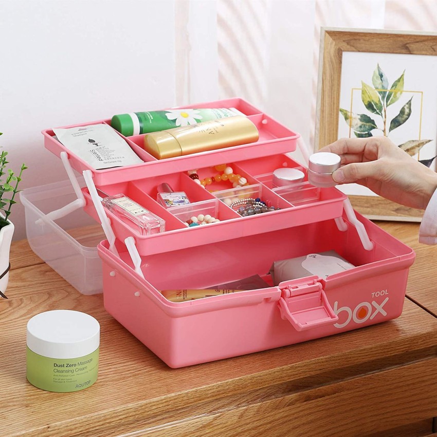 Three-layer Storage Box, Folding Storage Organizer With Lid