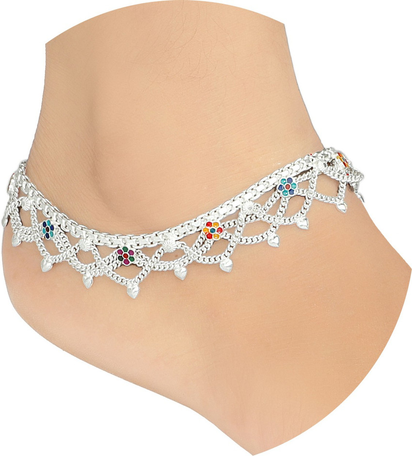 SHASHI ORNAMENTS Shashi Ornaments Women and Girls Silver Plated White Metal Payal Anklets Indian Traditional Ethnic Fashion Foot Jewellery Artificial Alloy Anklet Price in India Buy SHASHI ORNAMENTS S...