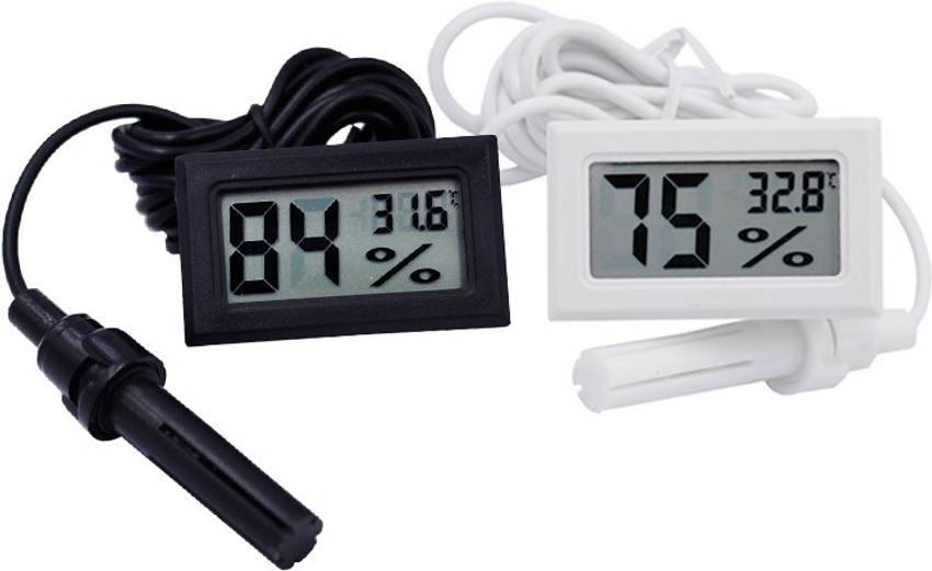 2-5m Mini Thermometer Temperature Lcd-display Digital W/ Probe Black-cable  Tools