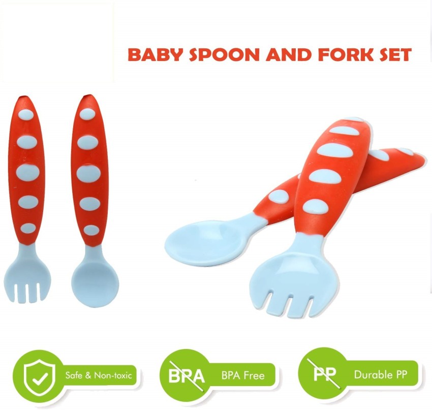 Baybee Silicone Baby Spoon Set for Baby Feeding, Non Toxic BPA