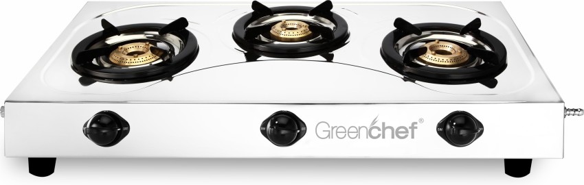 Greenchef Slim Stainless Steel Manual Gas Stove Price in India Buy Greenchef Slim Stainless Steel Manual Gas Stove online at Flipkart