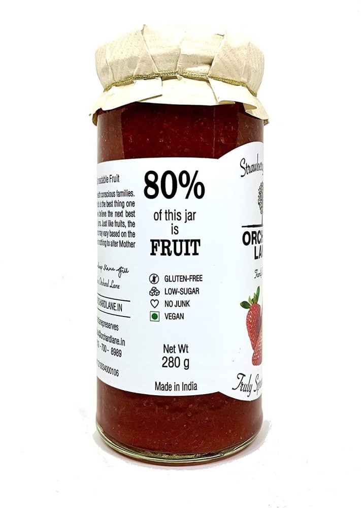 Orchard Lane Low Sugar Strawberry Jam 80% Strawberries- No