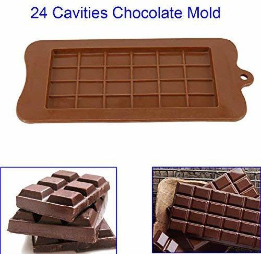 24 Grid Square Chocolate Mold Bar Block Ice Cake Candy Sugar Bake Mould  Tools