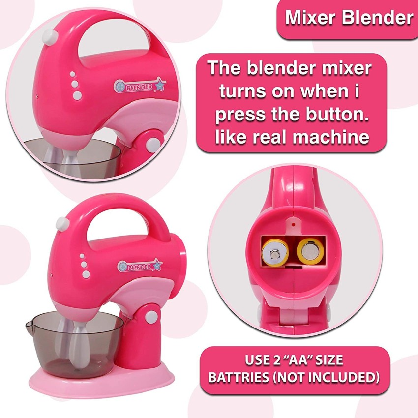 Kids Pretend Play Kitchen Toy Assorted Kitchen Appliance Toys with Mixer,  Blender and Toaster Play Kitchen Accessories 