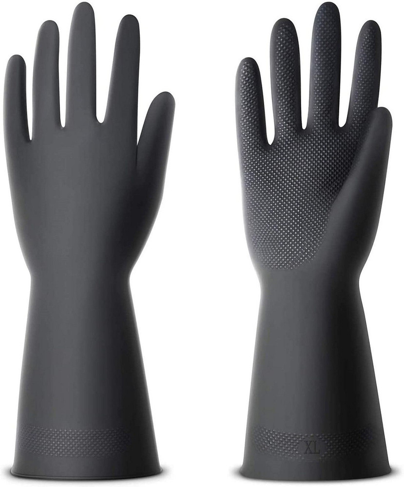 Black rubber work gloves sales